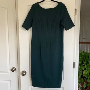 Peacock green Boden Barbara ponte midi dress